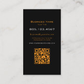 Orange & Black Gradient Swirl • Custom Editable Visitenkarte (Rückseite)