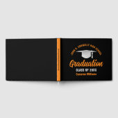 Orange Black Graduate Custom 2025 Abschluss Gästebuch (Voll)