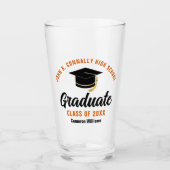 Orange Black Graduate Personalisierter Abschluss Glas (Vorderseite)