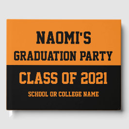 Orange & Black Graduation Party Class of 2024 Gästebuch