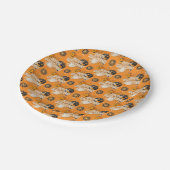 ORANGE BLACK GRAY HAPPY HALLOWEEN PUMPKINS PAPPTELLER (Schrägansicht)