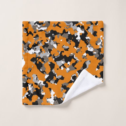 Orange Black Gray Tan Camouflage Camouflage drucke Badhandtuch Set (Waschlappen)
