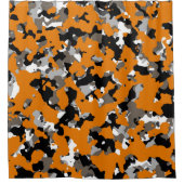 Orange Black Gray Tan Camouflage Camouflage drucke Duschvorhang (Vorderseite)