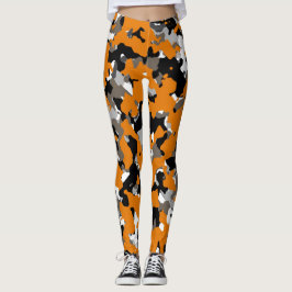 Orange Black Gray Tan Camouflage Camouflage drucke Leggings