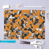 Orange Black Gray Tan Camouflage Camouflage Print Seidenpapier (Handwerk)
