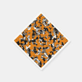 Orange Black Gray Tan Camouflage Camouflage Print  Serviette (Ecke)
