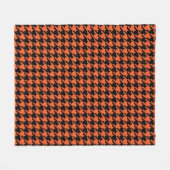 Orange Black Hahnentrittmuster Karo Fleecedecke (Vorderseite (Horizontal))