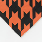 Orange Black Hahnentrittmuster Karo Fleecedecke (Ecke)