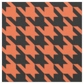Orange Black Hahnentrittmuster Karo Stoff (Nahaufnahme)