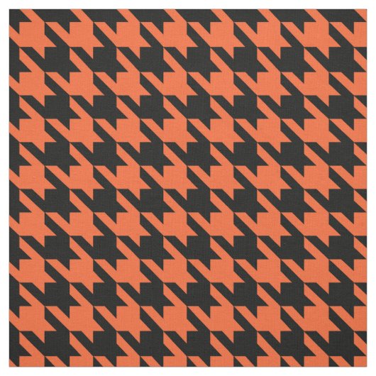 Orange Black Hahnentrittmuster Karo Stoff (Muster)