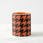 Orange Black Hahnentrittmuster Karo Tasse (Zentrum)