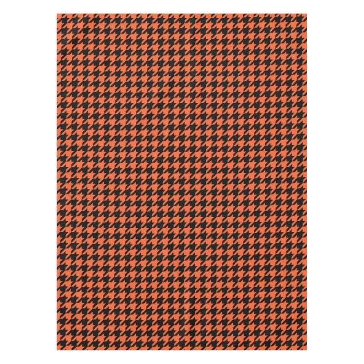Orange Black Hahnentrittmuster Karo Tischdecke (Vorderseite)
