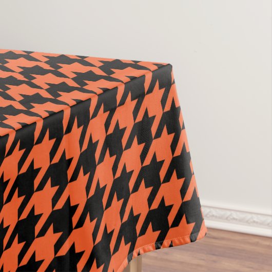 Orange Black Hahnentrittmuster Karo Tischdecke (Beispiel)