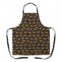 Orange black Halloween bat pattern