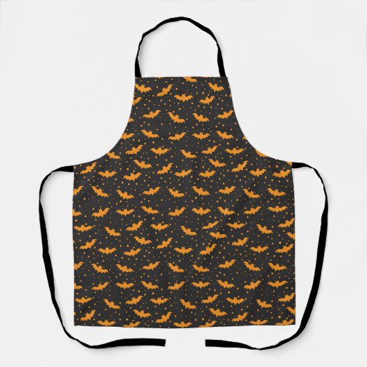 Orange black Halloween bat pattern Schürze (Vorderseite)