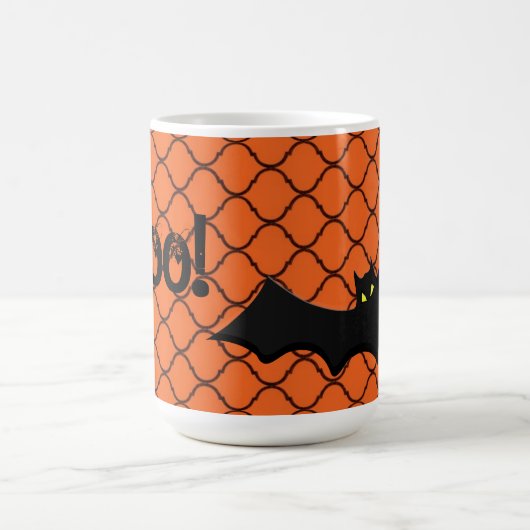Orange-Black Halloween-Bat-Tasse Kaffeetasse (Mittel)