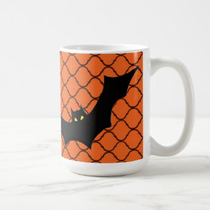 Orange-Black Halloween-Bat-Tasse Kaffeetasse