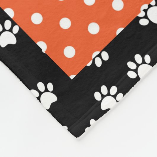Orange & Black Halloween Dackel Fleece Blankon (Ecke)