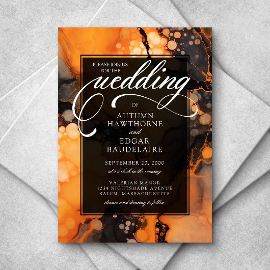 Orange Black Halloween Einladung zur Hochzeit