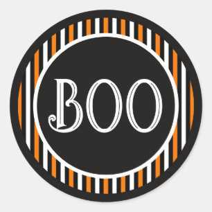 Orange & Black Halloween Karneval Magie  Runder Aufkleber