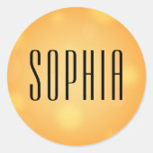 Orange Black Halloween Niedlich Name Runder Aufkleber (Vorderseite)