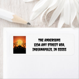 Orange Black Halloween-Party Pumpkin Graveyard