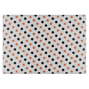Orange & Black Halloween Polka Dot Cutting Board Schneidebrett
