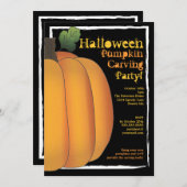 Orange & Black Halloween Pumpkin Carving Party Einladung (Vorne/Hinten)