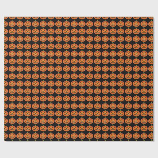 Orange Black Halloween Pumpkin Jack o' Lantern Geschenkpapier (Flach)