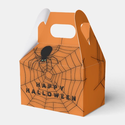 Orange & Black Halloween Spider Web Fevor Box Geschenkschachtel (Vorderseite)
