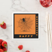 Orange & Black Halloween Spider Web Napkins Serviette (Beispiel)