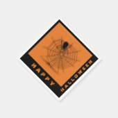 Orange & Black Halloween Spider Web Napkins Serviette (Ecke)