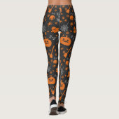 Orange Black Halloween Trick oder Treat Icons Leggings (Rückseite)