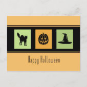 Orange Black Happy Halloween Postkarten (Vorderseite)