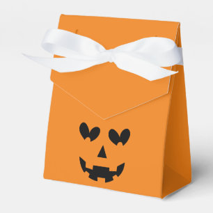 Orange & Black Happy Heart Kürbis Halloween Geschenkschachtel