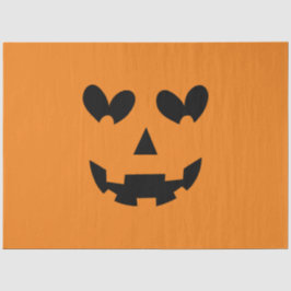 Orange & Black Happy Heart Pumpkin Halloween Seidenpapier