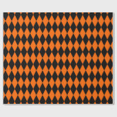 Orange Black Harlequin Diamonds Checkers Design  Geschenkpapier (Flach)