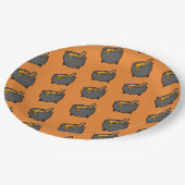 Orange Black Hexenbraut Muster Halloween-Party Pappteller (Schrägansicht)