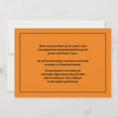 Orange Black High School Class 2024 Abschluss Einladung (Rückseite)