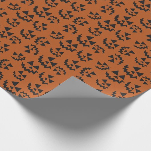 Orange & Black Jack O’ Lanterns Geschenkpapier (Ecke)
