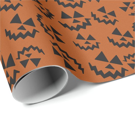 Orange & Black Jack O’ Lanterns Geschenkpapier (Rolleneckpunkt)