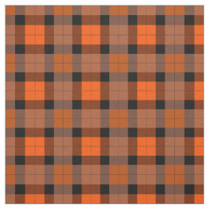 Orange Black Kariert Stoff