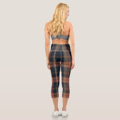 Orange & Black Karierte Leggings für stilvollen Ko (Rückseite)