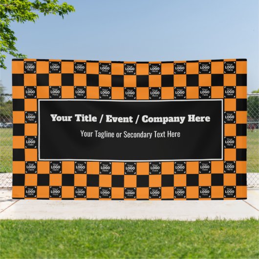 Orange Black Karo - Corporate Event / Messe Banner (Außenbereich)