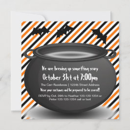 Orange/Black Kettle - Halloween-Party Einladung