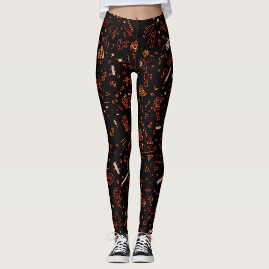 Orange Black Leggings (Vorderseite)