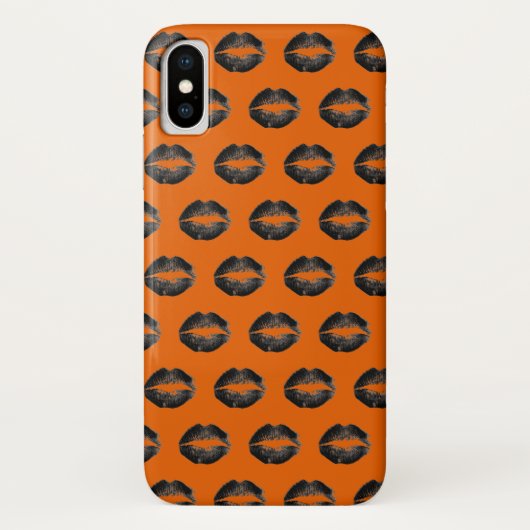 Orange Black Lips Halloween Case-Mate iPhone Hülle (Rückseite)