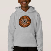 Orange Black Mandala Geometric Oriental Hoodie (Vorderseite)