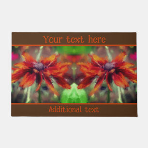 Orange Black Mit Augen Susan Blume Personalisiert Fußmatte