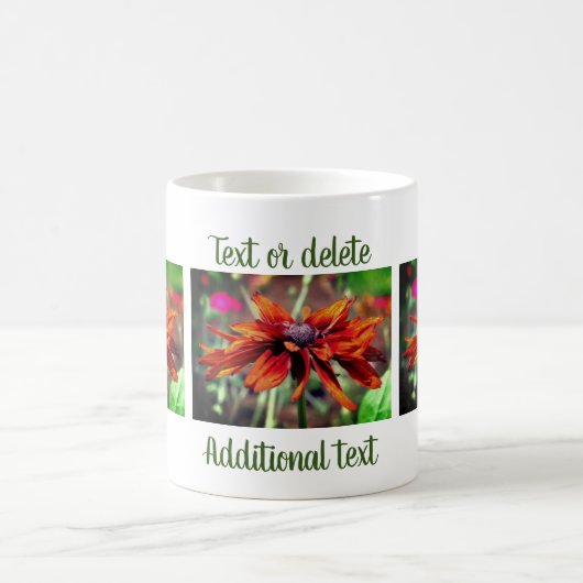 Orange Black Mit Augen Susan Blume Personalisiert Kaffeetasse (Mittel)